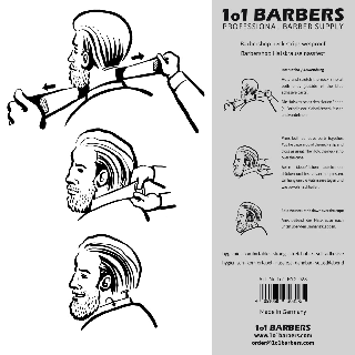 Halsschutzkrause Info-Illustrationen für 1o1 Barbers